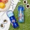 Zak Designs Harmony Bluey Water Bottle for Travel or At Home, 18oz Durable Plastic is Leak-Proof When Closed with Straw Lid and Carry Handle, 2-Pack (Bluey and Bingo)(Marvel Spidey and His Amazing Friends)