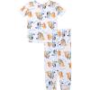 Bluey Boys’ 2-piece Snug-fit Viscose Short-Sleeve Matching Pajama Set, Soft & Cute for Kids(Road Trip)