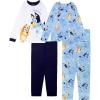 Bluey Boys’ 4-piece Snug-fit Cotton Pajama Set, Soft & Cute for Kids, 8