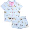 Bluey Girls’ 2-piece Loose-fit Button Down Pajama Set, Soft & Cute for Kids(Bluey Pool Day)