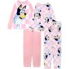 Bluey Girls’ 4-piece Snug-fit Cotton Long-Sleeve Matching Pajama Set, Soft & Cute for Kids(Hi Bluey)