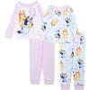 Bluey Girls’ 4-piece Snug-fit Matching Short-Sleeve Cotton Pajama Set, Soft & Cute for Kids(Balloon Fun)