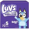 Luvs Diapers – Size 5, 172 Count, Bluey Platinum Protection Baby Diaper(Size 5)