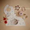 mushie x Bluey Silicone Placemat for Kids | BPA-Free Non-Slip Design (Bluey Ivory)(Pink Flowers)