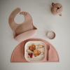 mushie x Bluey Silicone Placemat for Kids | BPA-Free Non-Slip Design (Bluey Ivory)(Powder Pink Confetti)