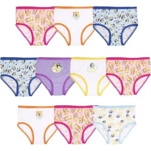 100% Soft Combed Cotton 10-Pack Underwear, Sizes 2/3T, 4T, 4, 6, and 8(10-pack Bluey)
