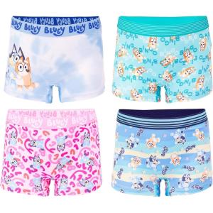 100% Soft Combed Cotton 10-Pack Underwear, Sizes 2/3T, 4T, 4, 6, and 8(4-pack Bluey Girl Short)