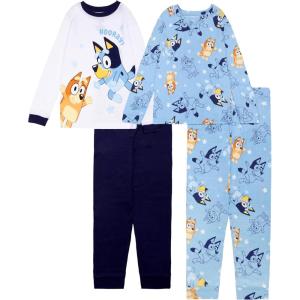 Bluey Boys’ 4-piece Snug-fit Cotton Pajama Set, Soft & Cute for Kids, 8