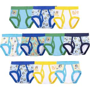 Bluey Boys’ Briefs of 100% Combed Cotton Underwear Briefs, Sizes 18m, 2/3t, 4t, 4, 6, and 8(Bluey10pk)