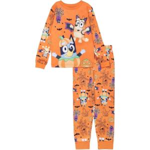 Bluey Girls’ 2-piece Loose-fit Long-Sleeve Matching Pajama Set, Soft & Comfortable for Kids(Bluey Treat)