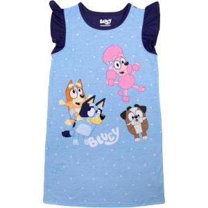 Bluey Girls’ Nightgown, Fantasy Gown, Comfortable Sleepwear, Soft & Cute Pajamas for Kids(Bluey Besties)