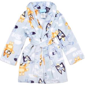 Bluey Unisex Kids’ Bathrobe, Soft & Plush Robe for Kids(Blue Bluey/Bingo)