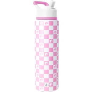 Simple Modern Summit Water Bottle with Straw Lid | Bluey 30oz Leak Proof Stainless Steel Insulated Cup | Gifts for Her Him | Bluey Stripes(Barbie: Checkmate)