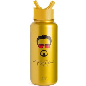 Simple Modern Summit Water Bottle with Straw Lid | Bluey 30oz Leak Proof Stainless Steel Insulated Cup | Gifts for Her Him | Bluey Stripes(Marvel: Iron Man Tony Stark)