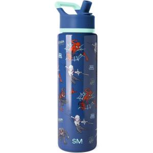 Simple Modern Summit Water Bottle with Straw Lid | Bluey 30oz Leak Proof Stainless Steel Insulated Cup | Gifts for Her Him | Bluey Stripes(Marvel: Spiderman Mashup)