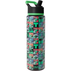 Simple Modern Summit Water Bottle with Straw Lid | Bluey 30oz Leak Proof Stainless Steel Insulated Cup | Gifts for Her Him | Bluey Stripes(TMNT: Checkerboard)
