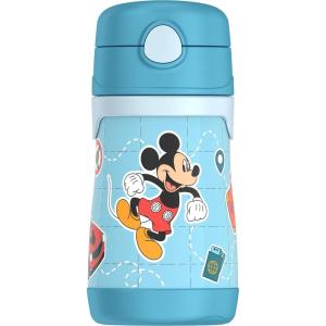 Thermos Baby 10 oz. Stainless Steel Bottle with pop-up straw, Bluey(Mickey and Friends)