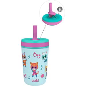 Zak Designs Bluey Kelso Toddler Cups For Travel or At Home, 12oz Vacuum Insulated Stainless Steel Sippy Cup With Leak-Proof Design is Perfect For Kids (Bluey, Bingo, Grandad Mort)(SuperKitties (Ginny  Sparks  Buddy  Bitsy))