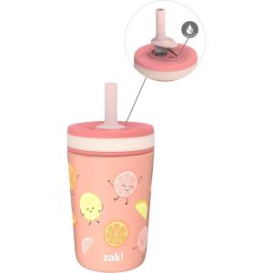Zak Designs Bluey Kelso Toddler Cups For Travel or At Home, 12oz Vacuum Insulated Stainless Steel Sippy Cup With Leak-Proof Design is Perfect For Kids (Bluey, Bingo, Grandad Mort)(Happy Fruit)