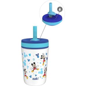 Zak Designs Bluey Kelso Toddler Cups For Travel or At Home, 12oz Vacuum Insulated Stainless Steel Sippy Cup With Leak-Proof Design is Perfect For Kids (Bluey, Bingo, Grandad Mort)(Mickey)
