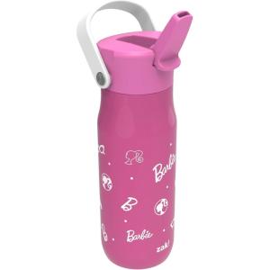 Zak Designs Harmony Bluey Water Bottle for Travel or At Home, 18oz Durable Plastic is Leak-Proof When Closed with Straw Lid and Carry Handle, 2-Pack (Bluey and Bingo)(Barbie-Pink)
