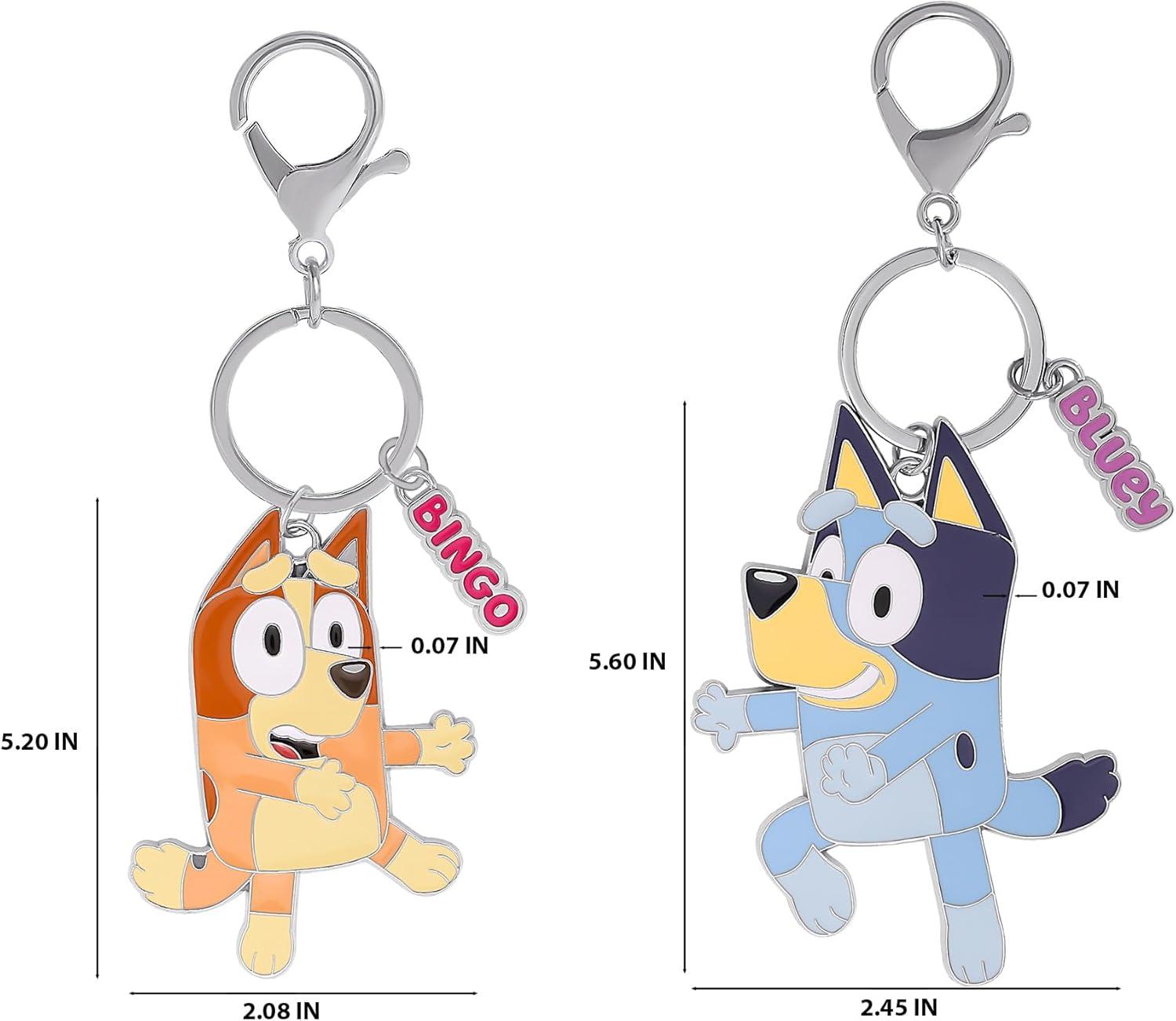 imageBingo and Bluey Backpack Keychain Charm 2Pack Official License EnamelPlated Bluey Bag Charms
