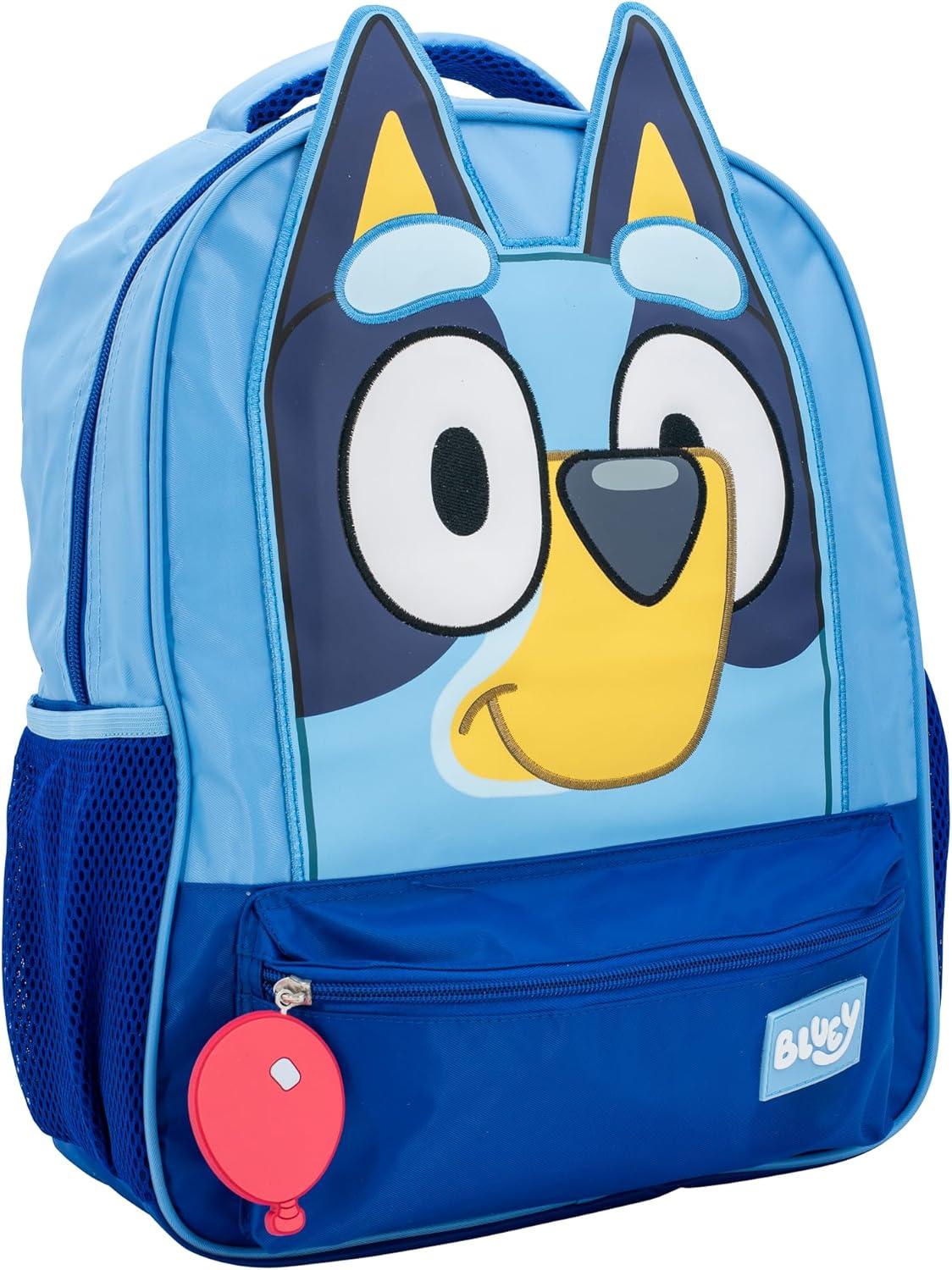 imageBluey Kids Backpack 16 Inch School Bag with 3D Features Blue