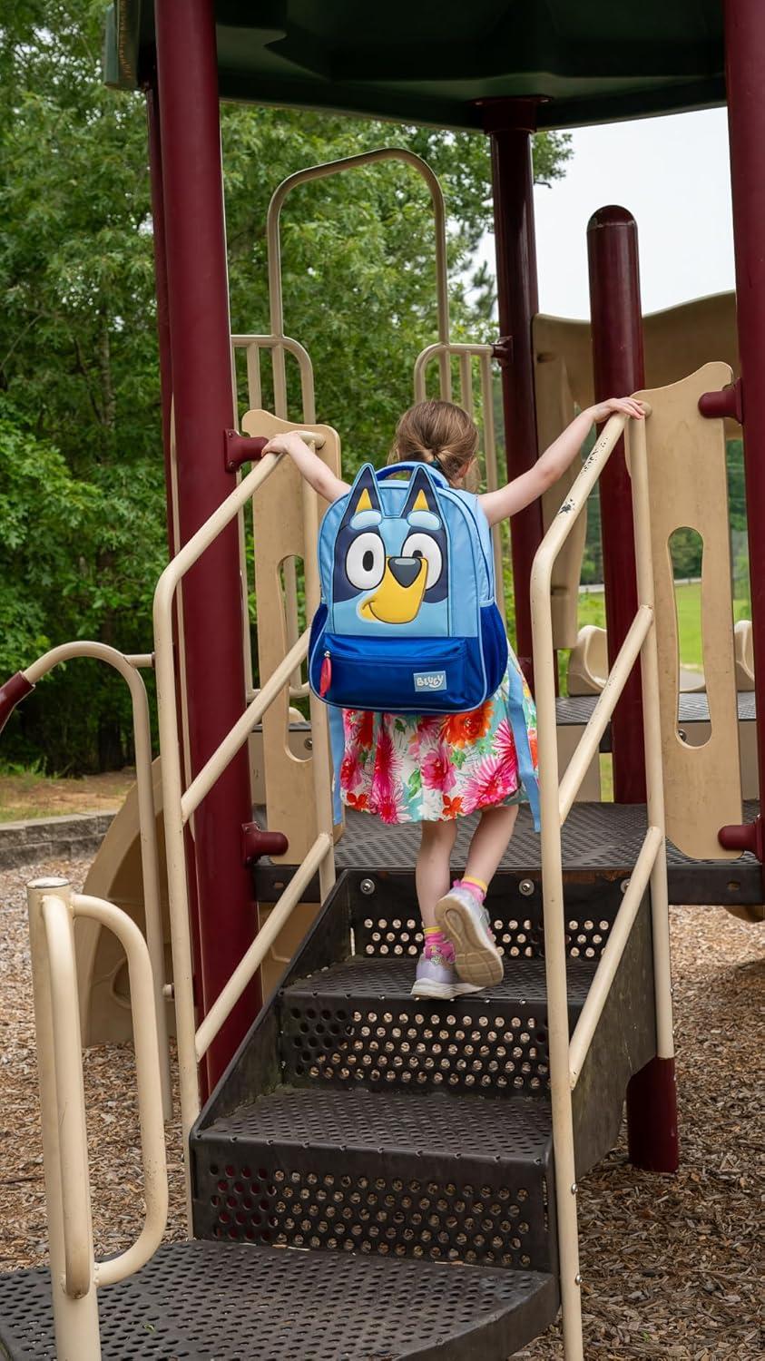 imageBluey Kids Backpack 16 Inch School Bag with 3D Features Blue