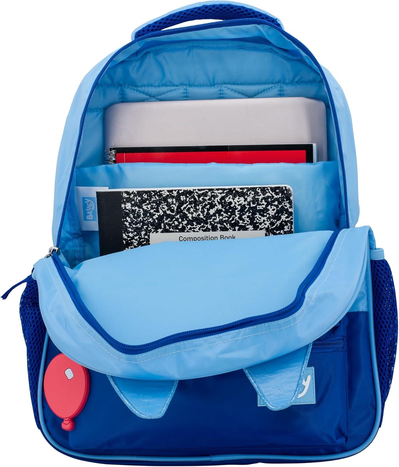 imageBluey Kids Backpack 16 Inch School Bag with 3D Features Blue