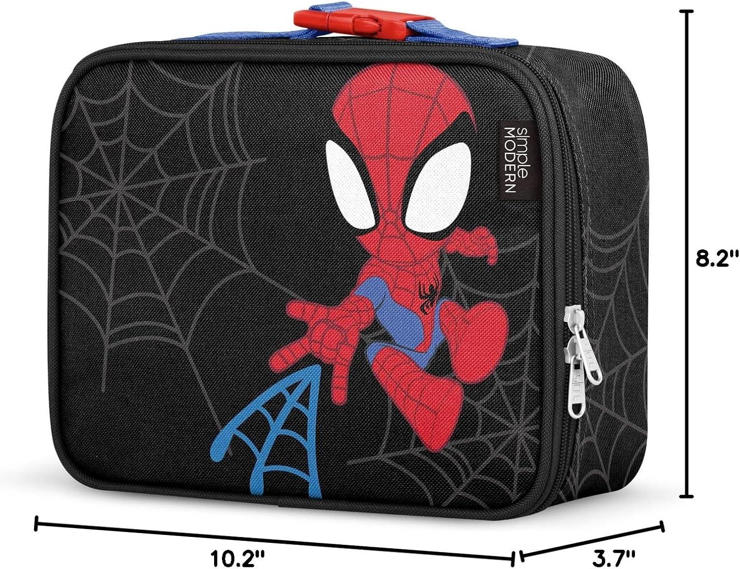 imageSimple Modern Bluey Kids Lunch Box for Toddler Reusable Insulated Bag for Girls Meal Containers for School with Exterior and Interior Pockets Hadley Collection Bluey SkyMarvel Spidey Kid
