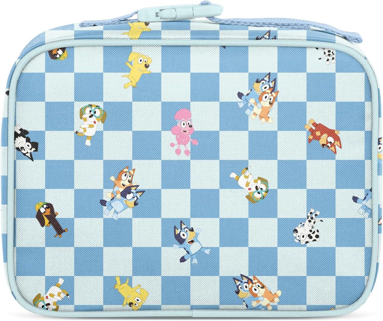 imageSimple Modern Bluey Kids Lunch Box for Toddler Reusable Insulated Bag for Girls Meal Containers for School with Exterior and Interior Pockets Hadley Collection Bluey SkyBluey Checkmate