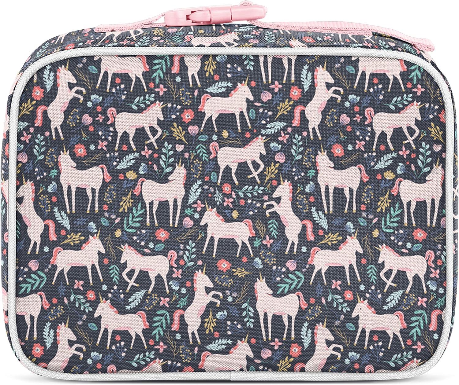 imageSimple Modern Bluey Kids Lunch Box for Toddler Reusable Insulated Bag for Girls Meal Containers for School with Exterior and Interior Pockets Hadley Collection Bluey Sky Unicorn Fields