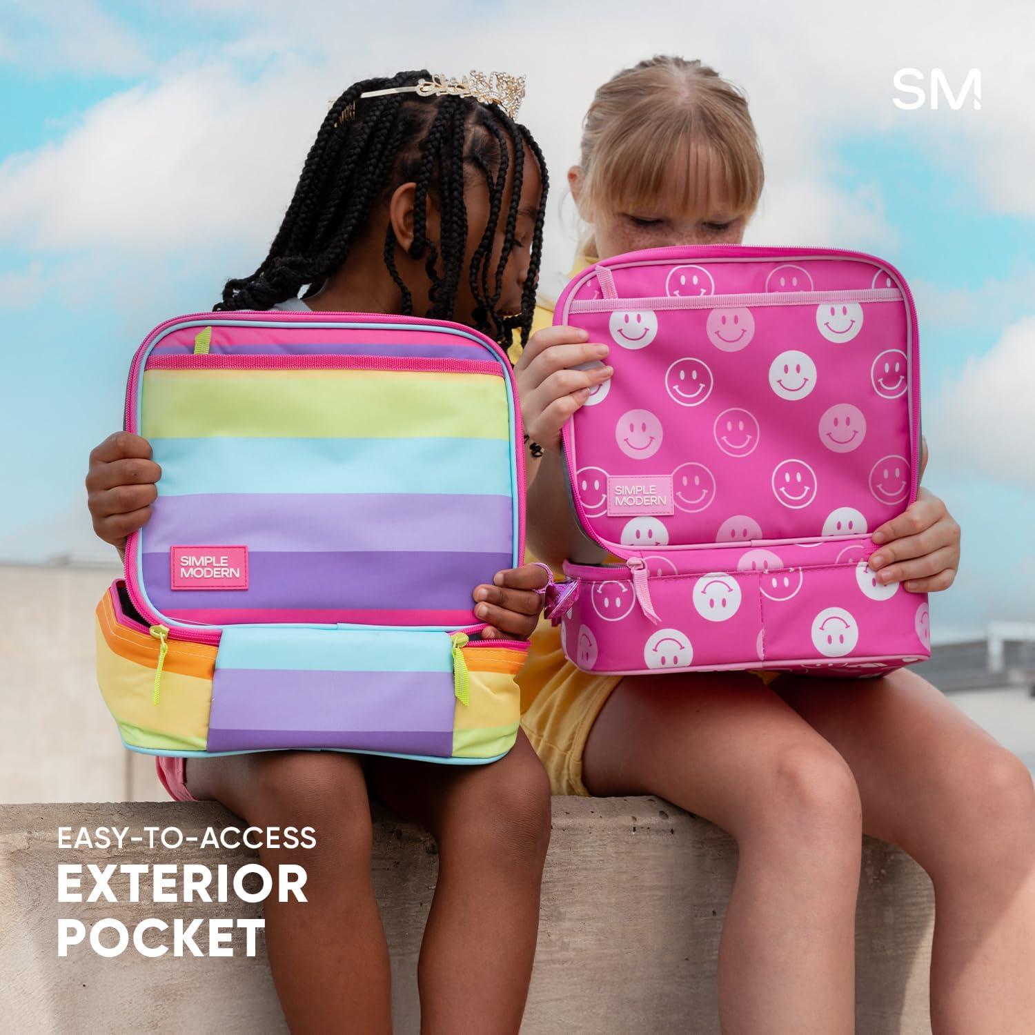 imageSimple Modern Bluey Kids Lunch Box for Toddler Reusable Insulated Bag for Girls Meal Containers for School with Exterior and Interior Pockets Hadley Collection Bluey SkyDisney Cars Lightning Speed
