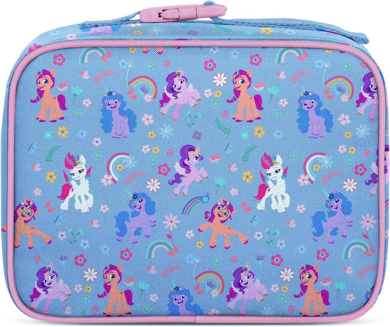 imageSimple Modern Bluey Kids Lunch Box for Toddler Reusable Insulated Bag for Girls Meal Containers for School with Exterior and Interior Pockets Hadley Collection Bluey SkyMy Little Pony Garden of Rainbows