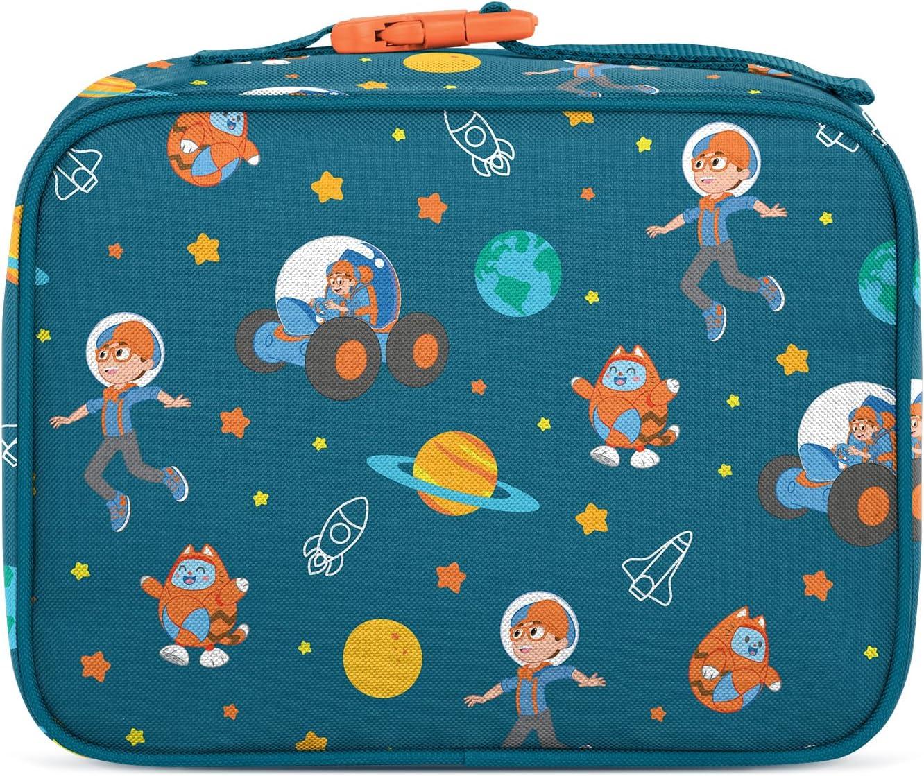 imageSimple Modern Bluey Kids Lunch Box for Toddler Reusable Insulated Bag for Girls Meal Containers for School with Exterior and Interior Pockets Hadley Collection Bluey SkyBlippi Space