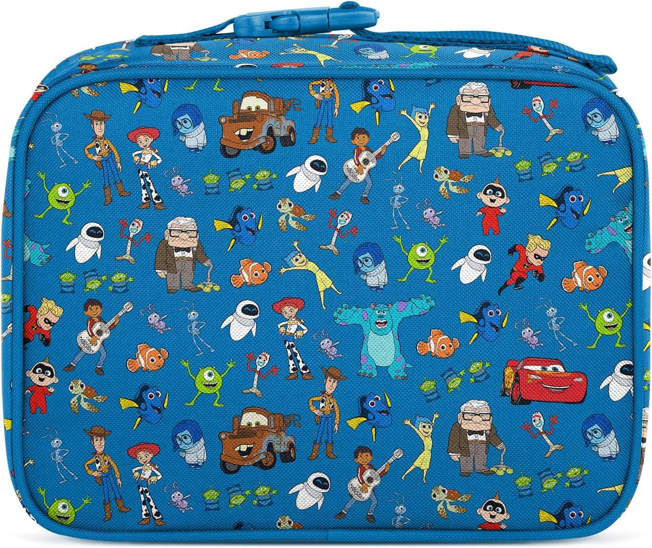 imageSimple Modern Bluey Kids Lunch Box for Toddler Reusable Insulated Bag for Girls Meal Containers for School with Exterior and Interior Pockets Hadley Collection Bluey SkyDisney Pixar Mashup on Blue