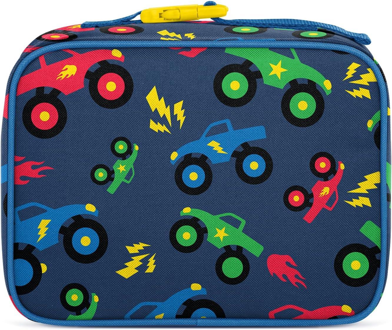 imageSimple Modern Bluey Kids Lunch Box for Toddler Reusable Insulated Bag for Girls Meal Containers for School with Exterior and Interior Pockets Hadley Collection Bluey SkyMonster Truck Rally