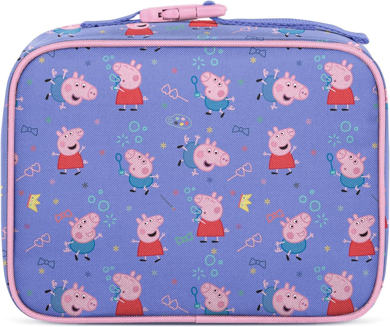imageSimple Modern Bluey Kids Lunch Box for Toddler Reusable Insulated Bag for Girls Meal Containers for School with Exterior and Interior Pockets Hadley Collection Bluey SkyPeppa Pig Bubbles