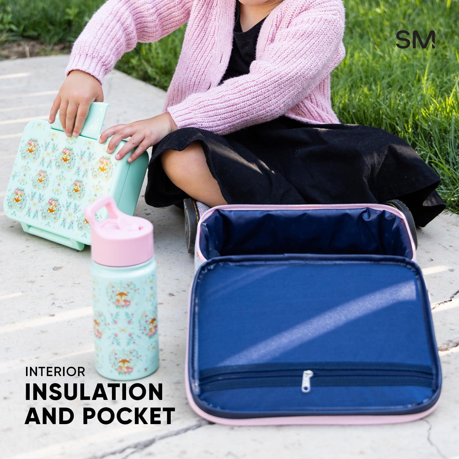 imageSimple Modern Bluey Kids Lunch Box for Toddler Reusable Insulated Bag for Girls Meal Containers for School with Exterior and Interior Pockets Hadley Collection Bluey SkyPink Ballerina