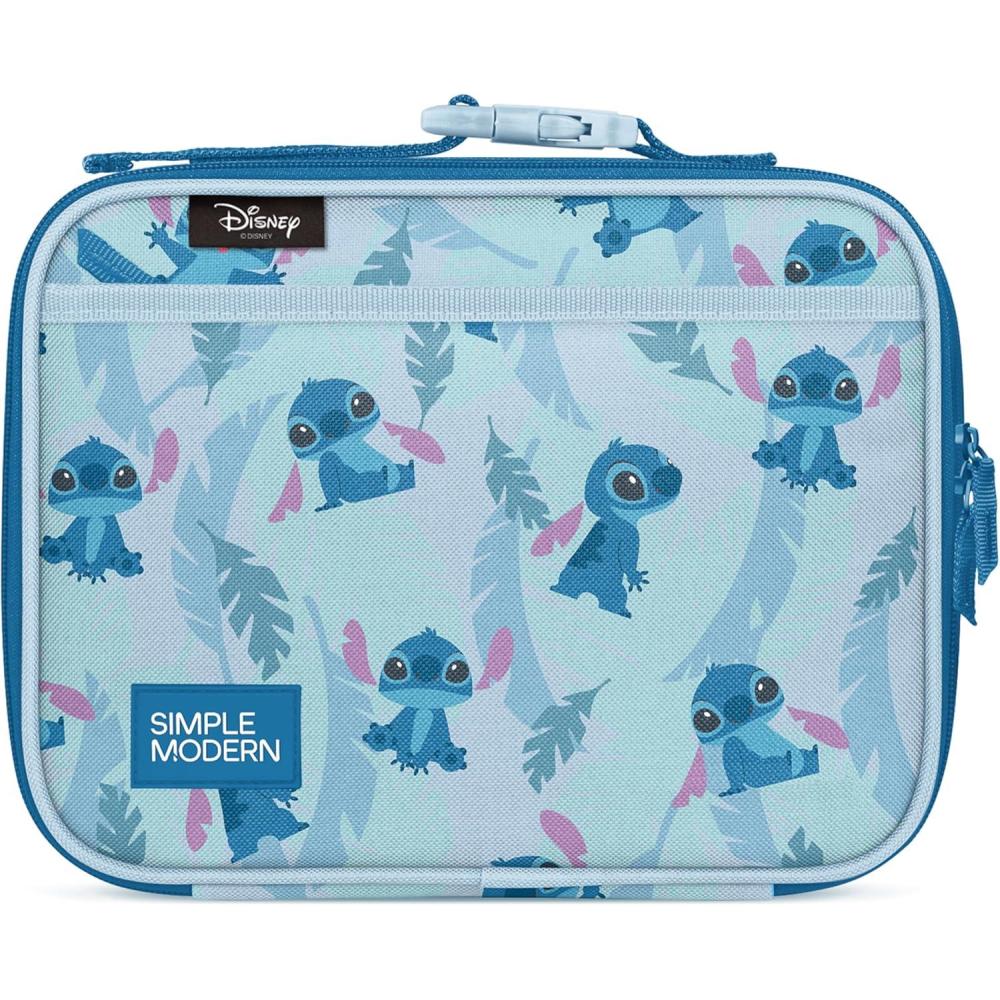 imageSimple Modern Bluey Kids Lunch Box for Toddler Reusable Insulated Bag for Girls Meal Containers for School with Exterior and Interior Pockets Hadley Collection Bluey SkyDisney Tropical Stitch
