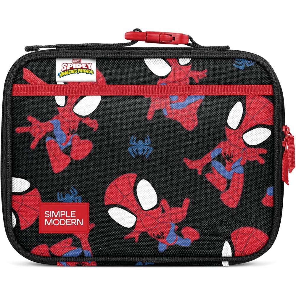 imageSimple Modern Bluey Kids Lunch Box for Toddler Reusable Insulated Bag for Girls Meal Containers for School with Exterior and Interior Pockets Hadley Collection Bluey SkyMarvel Go Spidey Go