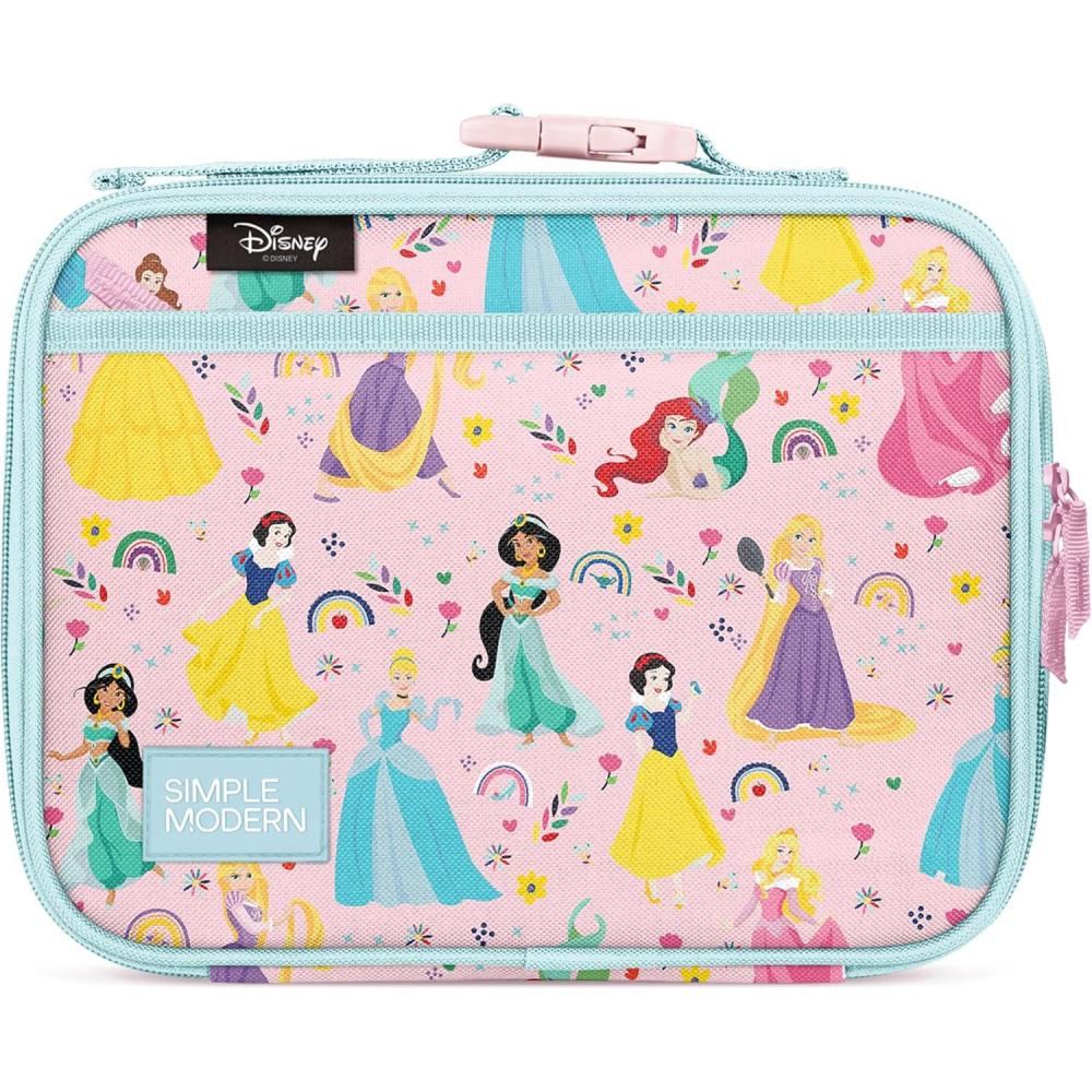imageSimple Modern Bluey Kids Lunch Box for Toddler Reusable Insulated Bag for Girls Meal Containers for School with Exterior and Interior Pockets Hadley Collection Bluey SkyDisney Princess Rainbows