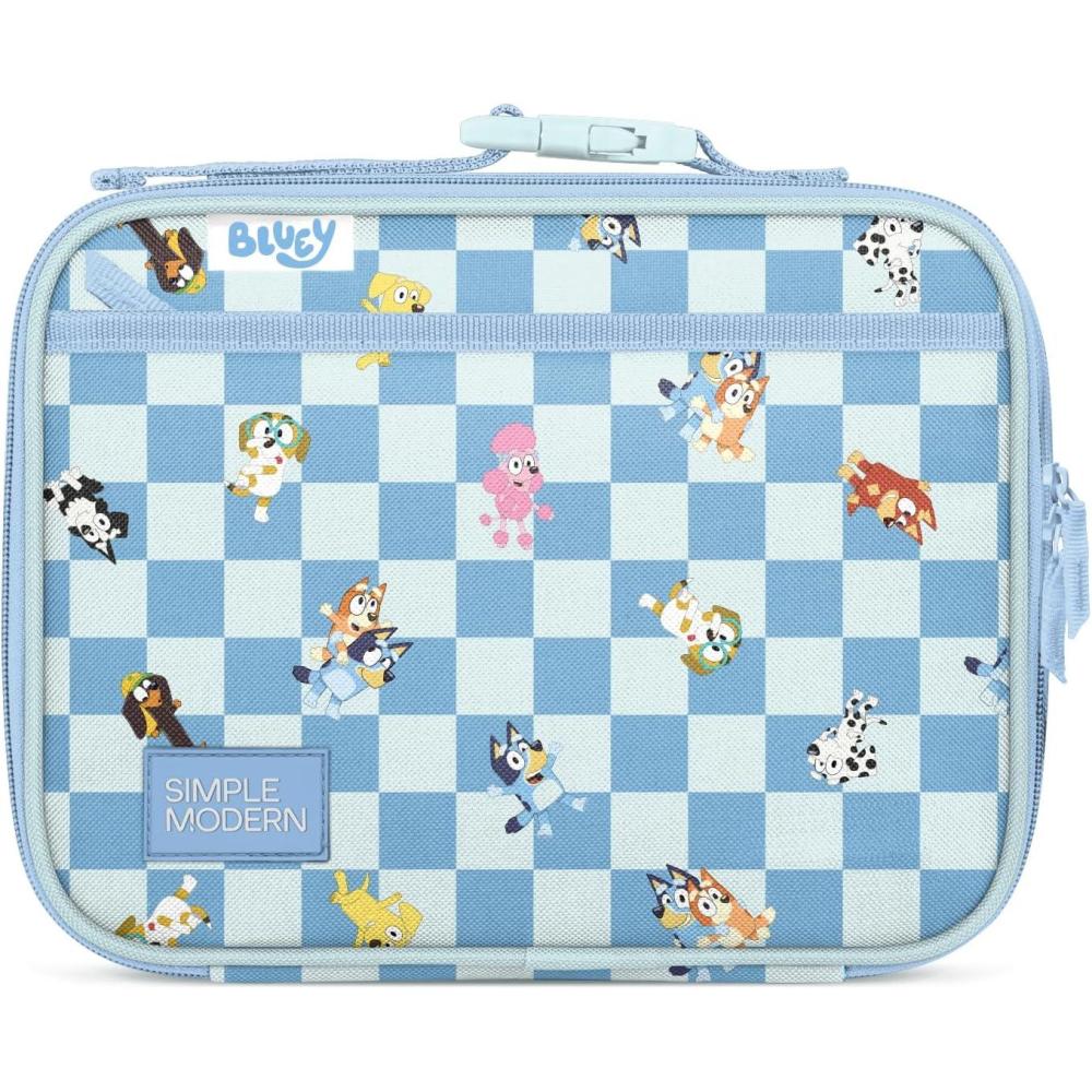 imageSimple Modern Bluey Kids Lunch Box for Toddler  Reusable Insulated Bag for Girls  Meal Containers for School with Exterior and Interior Pockets  Hadley Collection  Bluey SkyBluey Checkmate