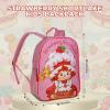AI ACCESSORY INNOVATIONS Bluey & Bingo Kids Backpack, Elementary School Girls Book Bag with Padded Straps, Purple(Strawberry Shortcake)