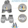 Bluey Bandit and Chilli Toddler Hat with Winter Mittens for Kids – Warm Winter Hat for Toddler with Kids Mittens Blue Grey(Grey)