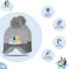 Bluey Bandit and Chilli Toddler Hat with Winter Mittens for Kids – Warm Winter Hat for Toddler with Kids Mittens Blue Grey(Grey)