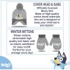Bluey Bandit and Chilli Toddler Hat with Winter Mittens for Kids – Warm Winter Hat for Toddler with Kids Mittens Blue Grey(Grey)
