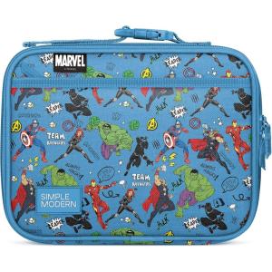 Simple Modern Bluey Kids Lunch Box for Toddler | Reusable Insulated Bag for Girls | Meal Containers for School with Exterior and Interior Pockets | Hadley Collection | Bluey Sky(Marvel: Avengers Heroes)