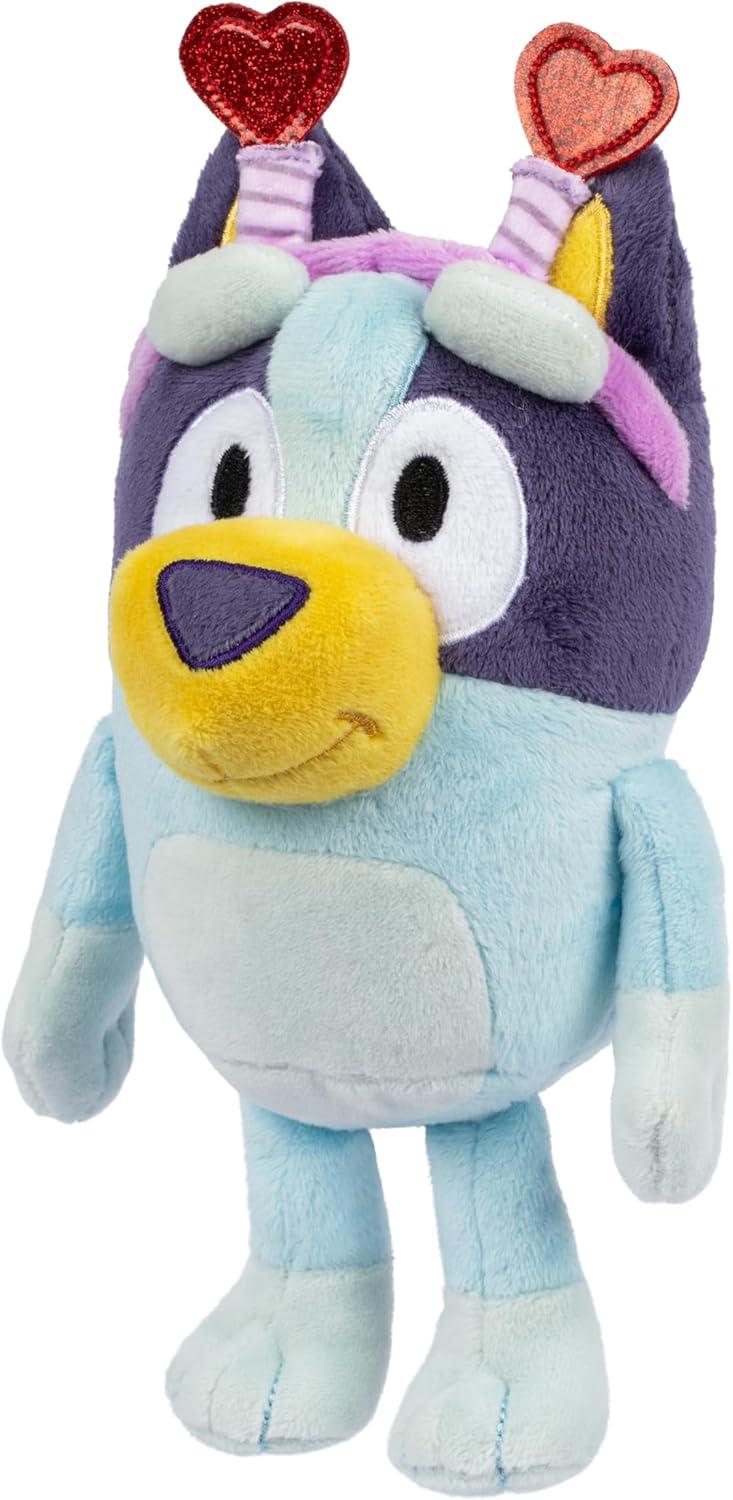 imageBluey 2Pack Smoochy Kiss Plush with Glittery Heart Headband Bingo 2 EpisodeThemed Figures with Moving Arms 253 Poseable Toys for Kids Recreate Moments from The Show