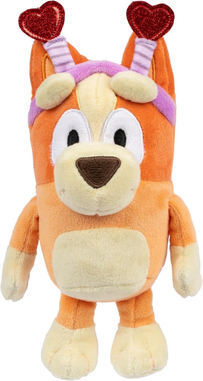 imageBluey 2Pack Smoochy Kiss Plush with Glittery Heart Headband Bingo 2 EpisodeThemed Figures with Moving Arms 253 Poseable Toys for Kids Recreate Moments from The Show